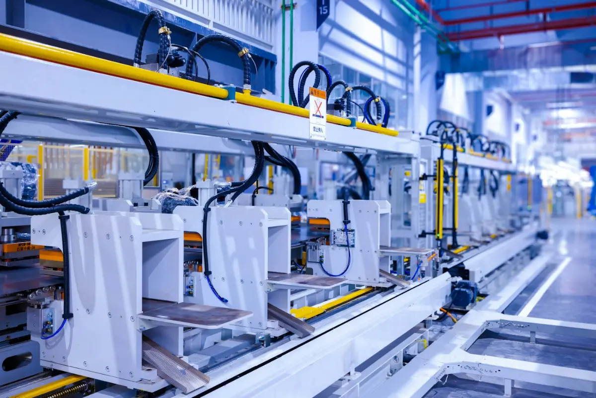 A factory with a lot of machines in it