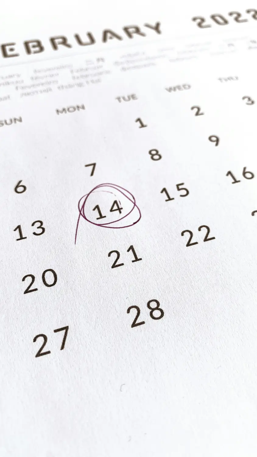 A calendar with a maturity date circled in red
